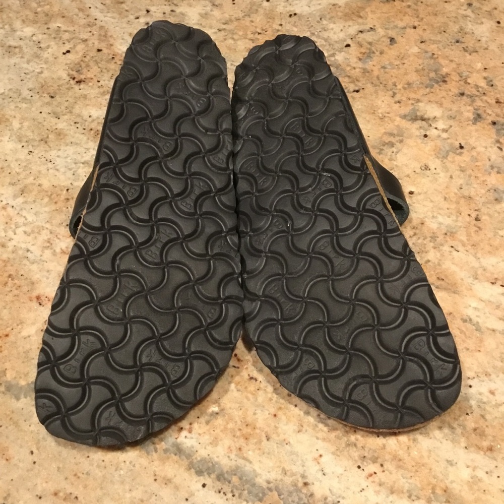 Birkenstock Gizeh Black Braided Oiled Leather Buckle Thong Sandals Regular Width - Picture 10 of 10